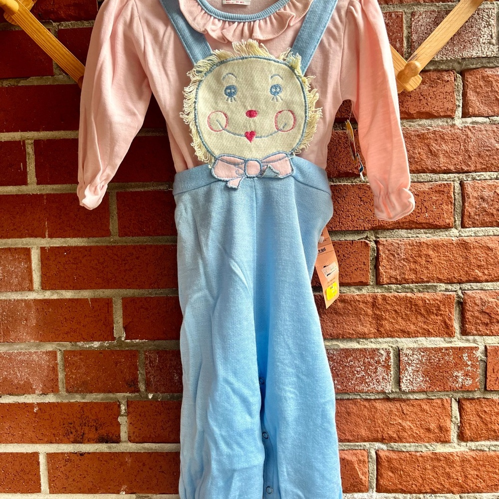 Charming Blue and Pink Kids Overalls